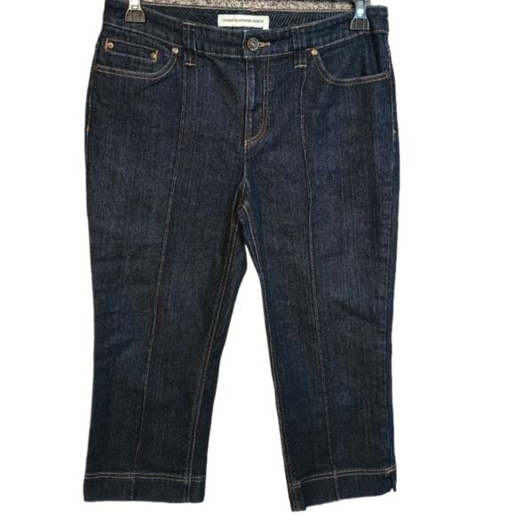 Chicos Jeans Womens Dark Wash Platinum Denim Ultimate Fit Capri Crop Size 1 US 8 - Picture 1 of 10